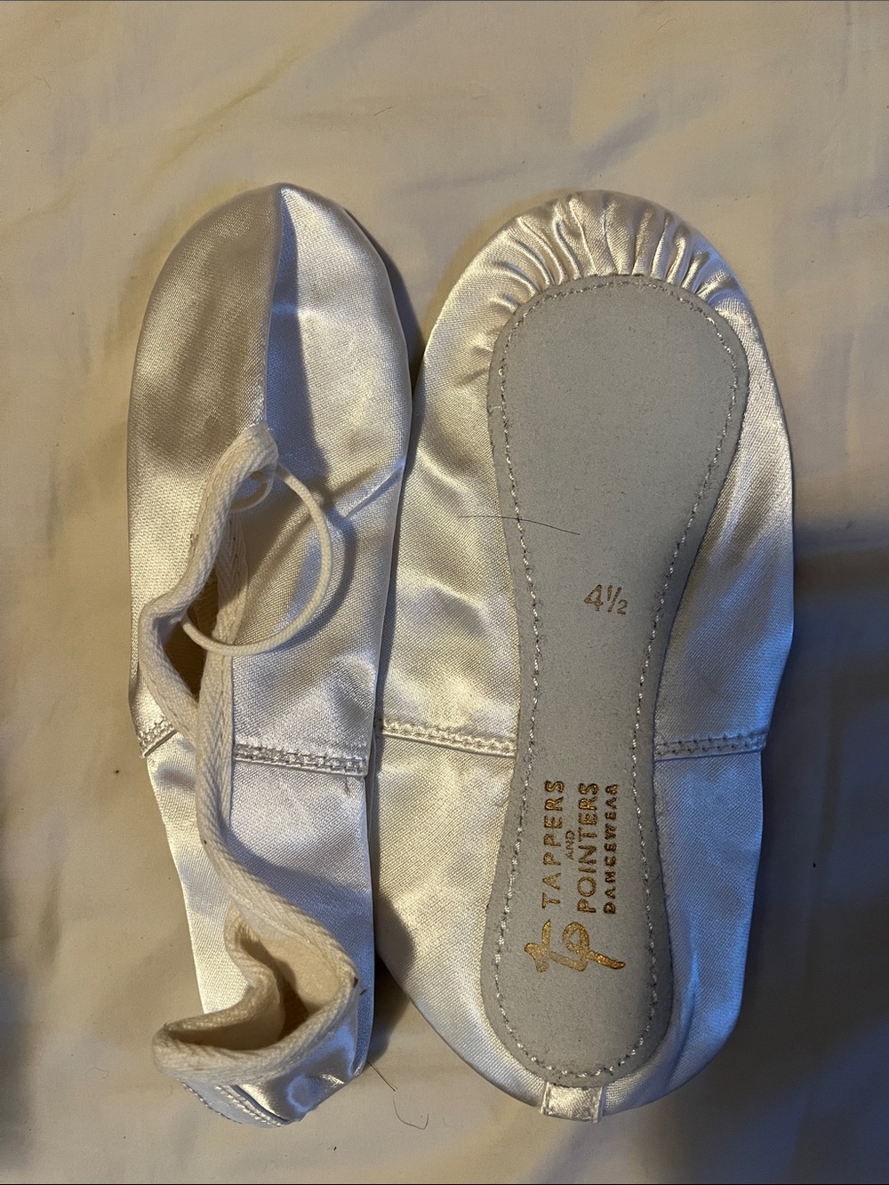 Women's Satin Ballet Slippers - White